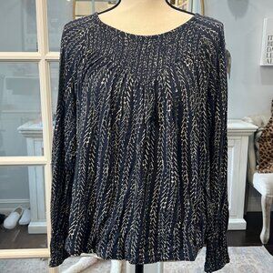 Lucky Brand Boho Peasant Blouse Shirt M